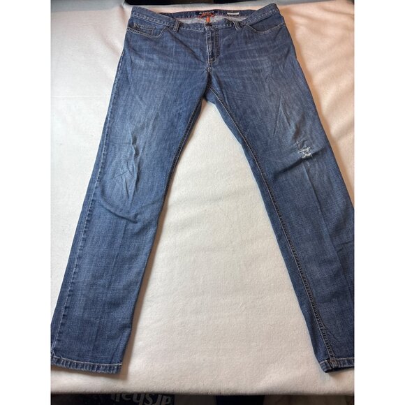 Alberto Mens Blue Distressed Jeans Size 40x34 - Picture 1 of 13